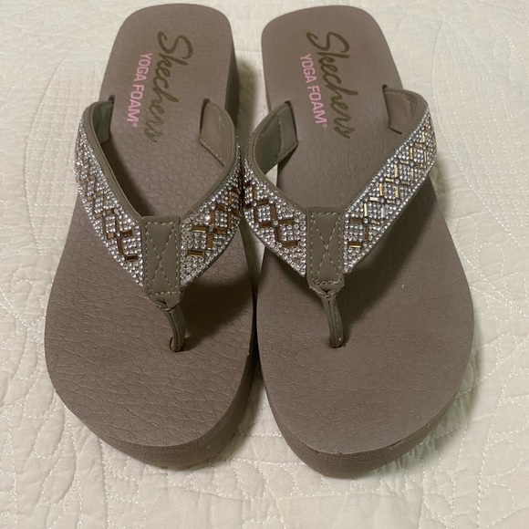 Skechers Women's Brown Sandals with Rhinestone Accents - Picture 2 of 6